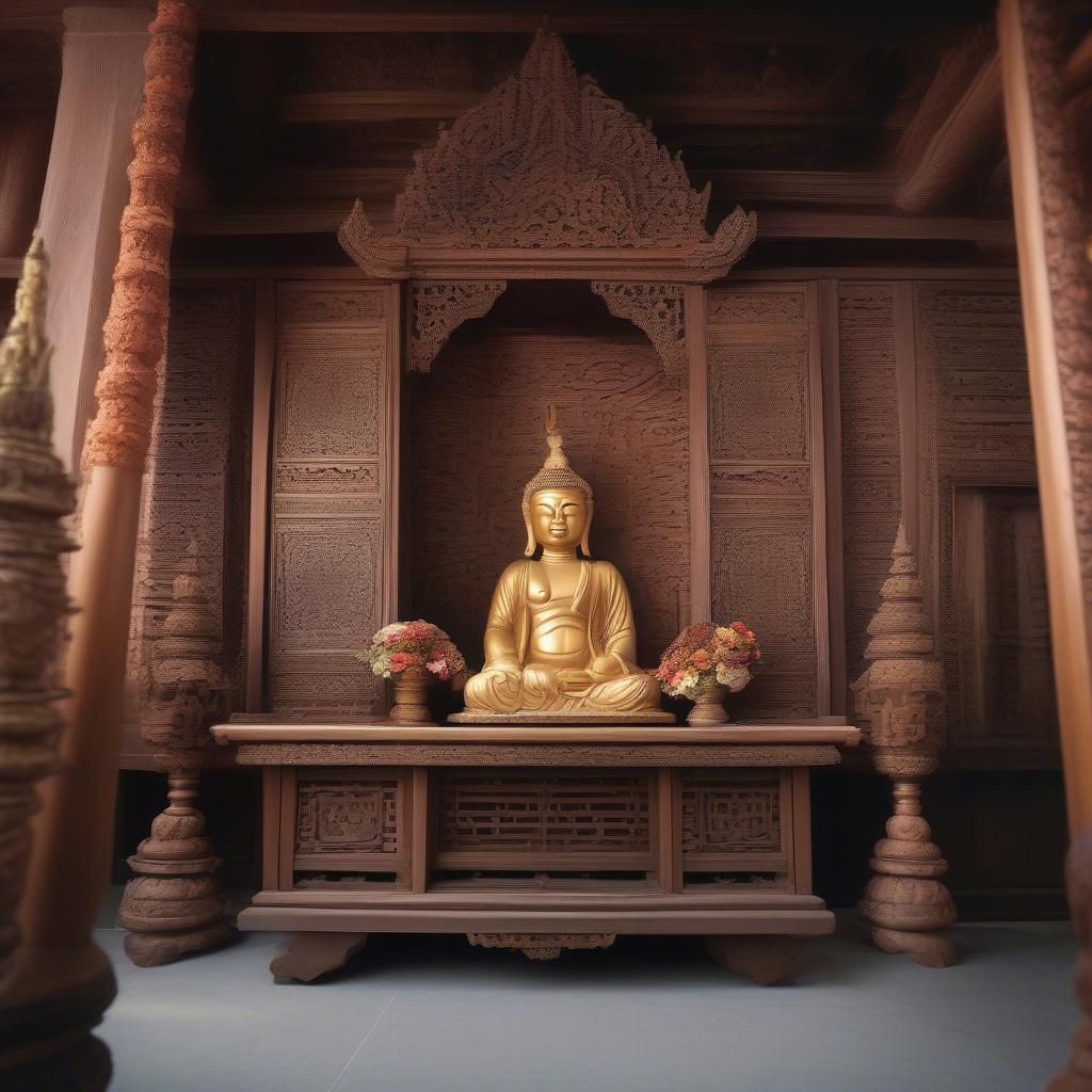 Bàn thờ gỗ thờ Phật đẹp