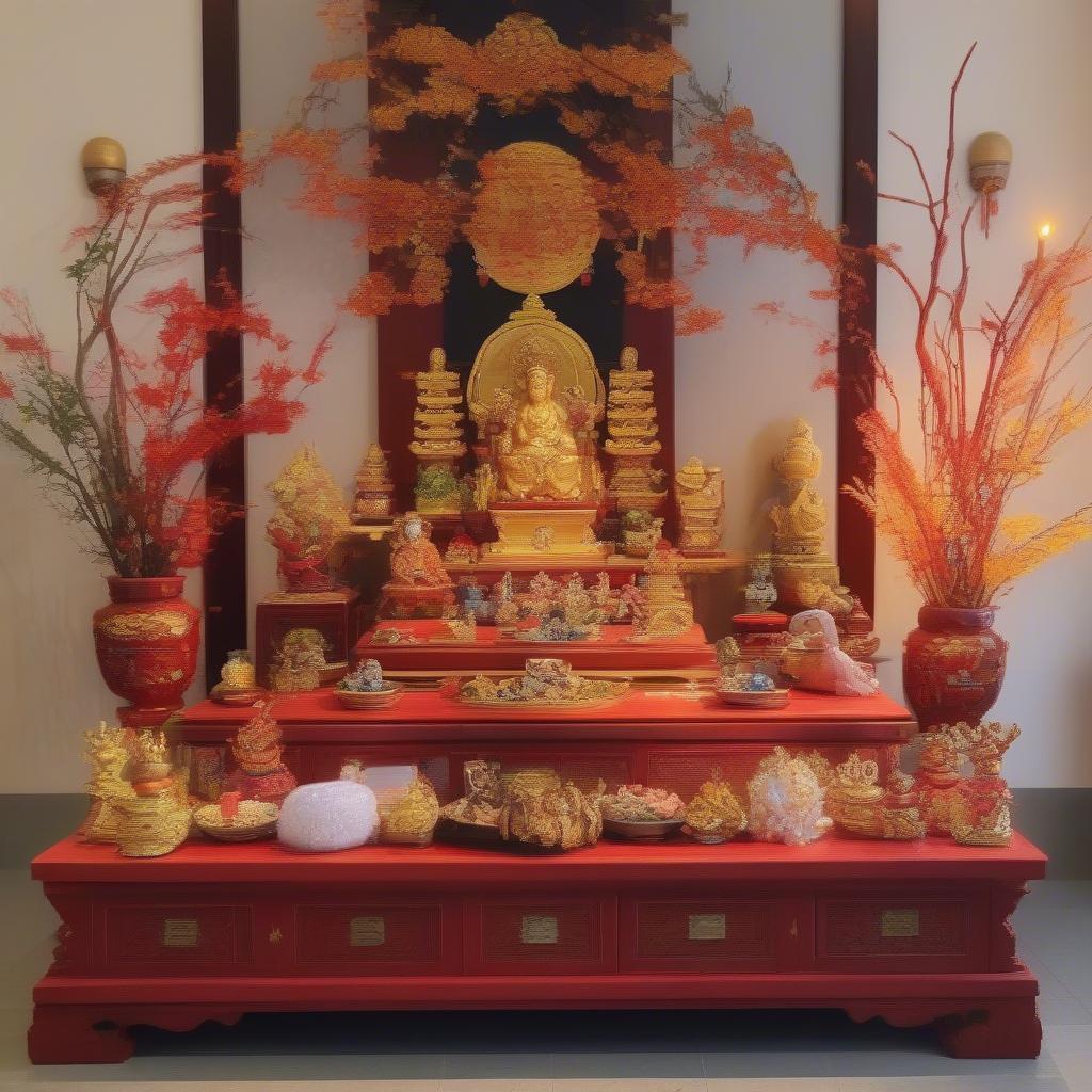 Bàn thờ Thần Tài tuổi Giáp Tý hợp phong thủy