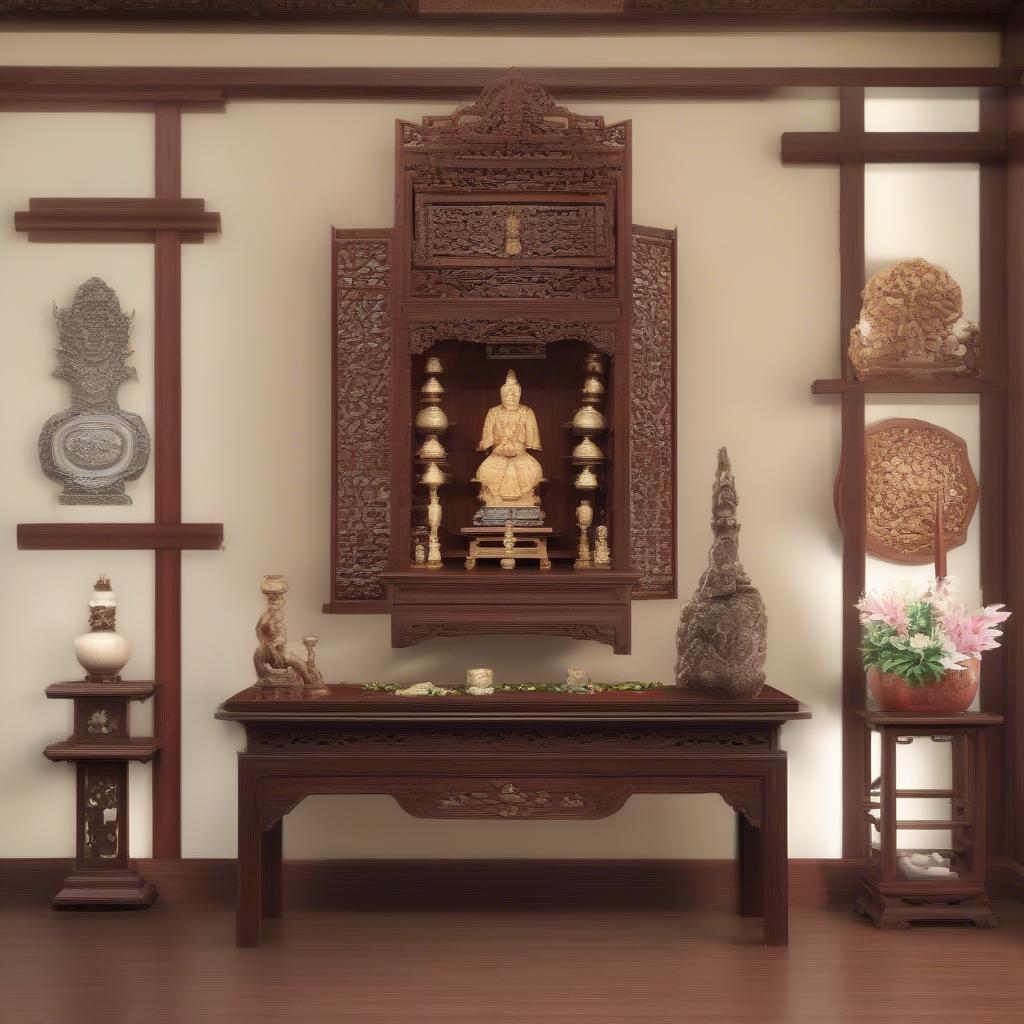 Chất liệu và kiểu dáng bàn thờ 1.53m