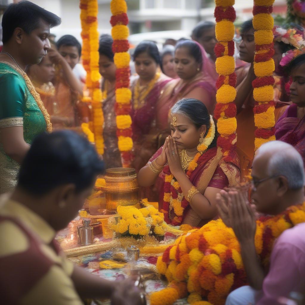 Nghi thức cúng bái tại đền thờ Sri Maha Mariamman