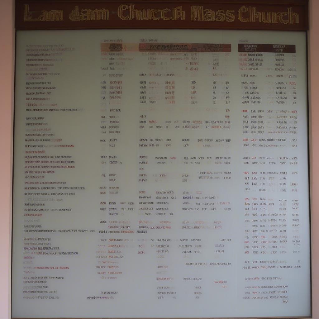 Giờ lễ nhà thờ Lam Sơn