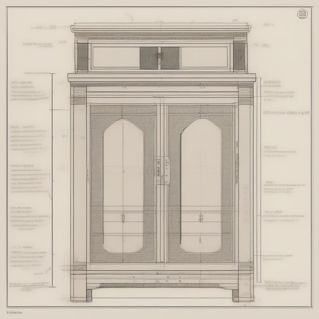 Kích thước lỗ ban tủ thờ CAD