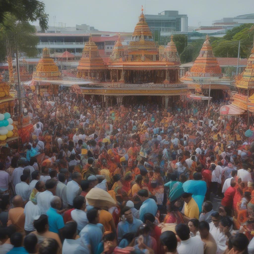 Lễ hội sôi động tại Đền thờ Siri Little India