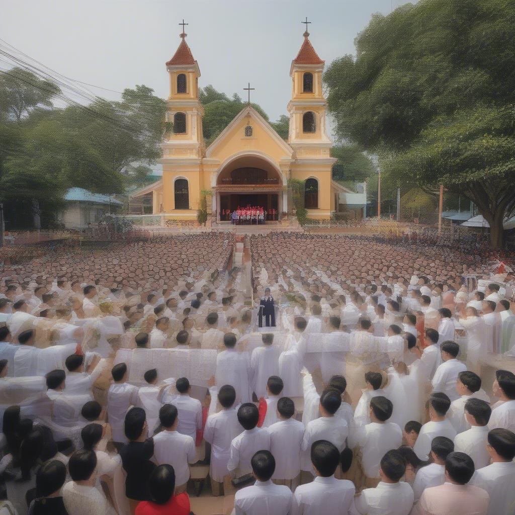 Lễ thứ 7 nhà thờ Tân Sa Châu khánh thành