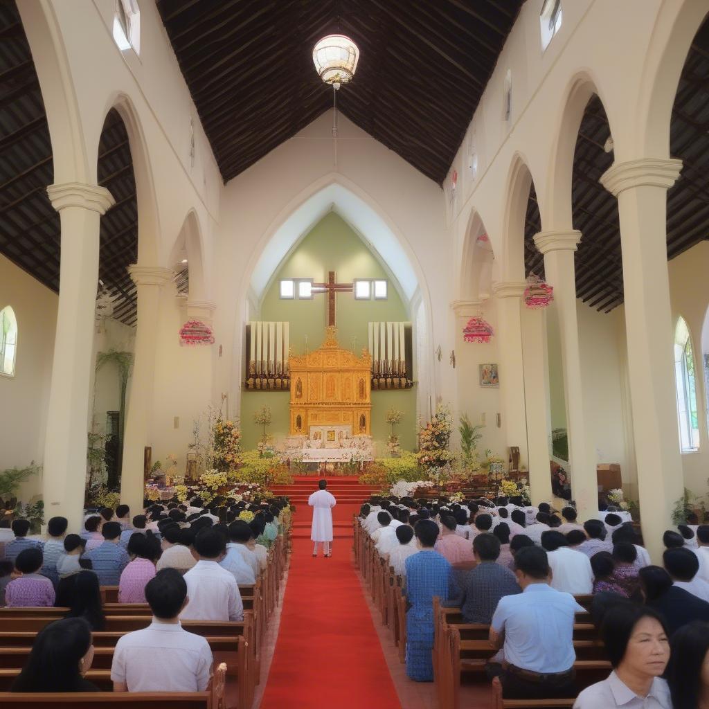 Lễ thứ 7 tại Tân Sa Châu cầu nguyện