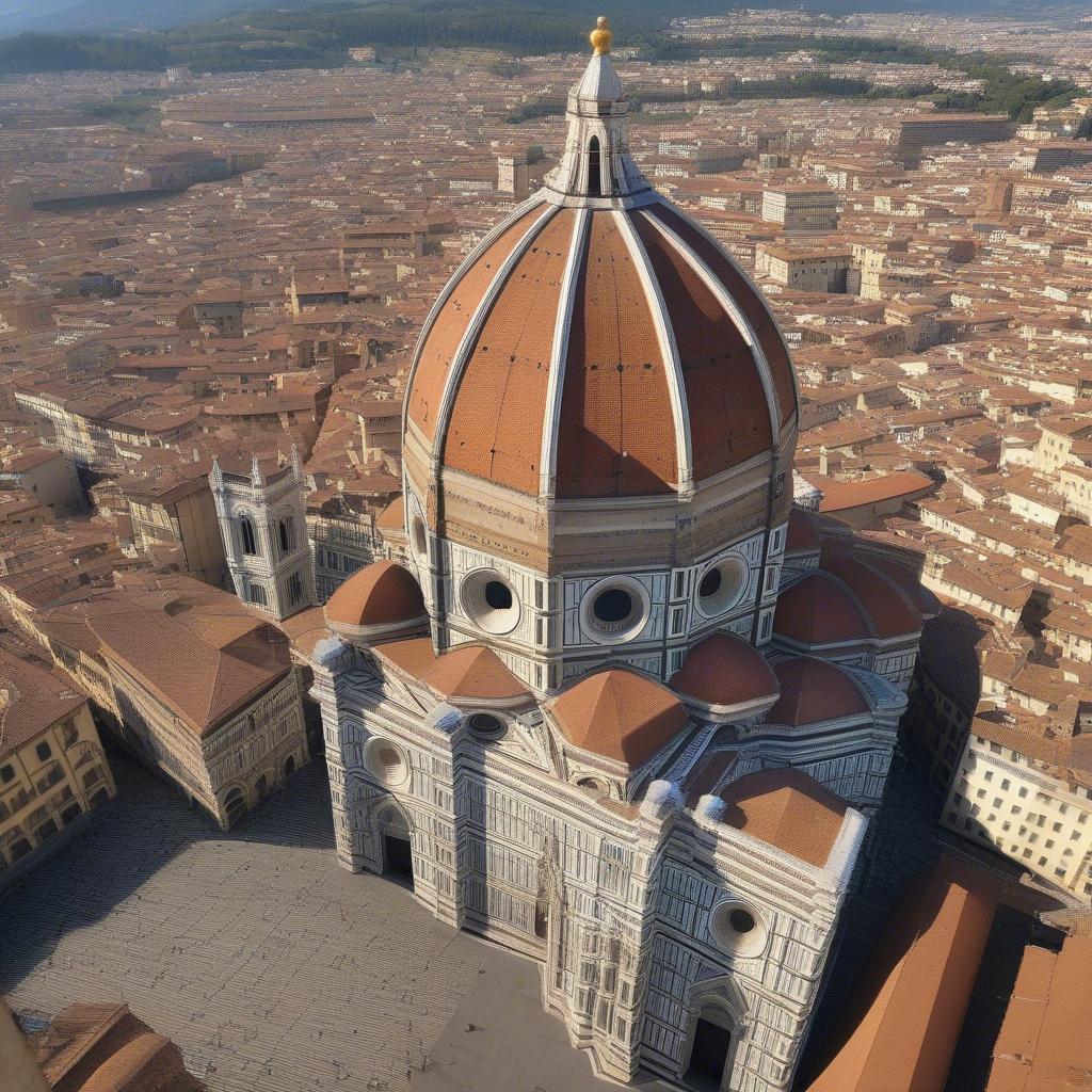 Mái vòm hùng vĩ của nhà thờ Santa Maria del Fiore ở Florence, Italia