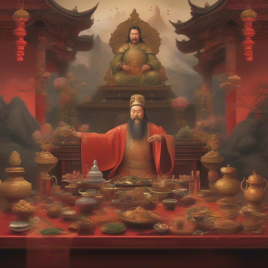 Nghi thức cúng bái Quan Vân Trường trang trọng
