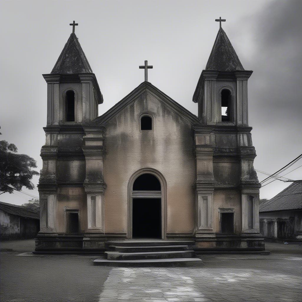 Ancient architecture of Bac Trach old church