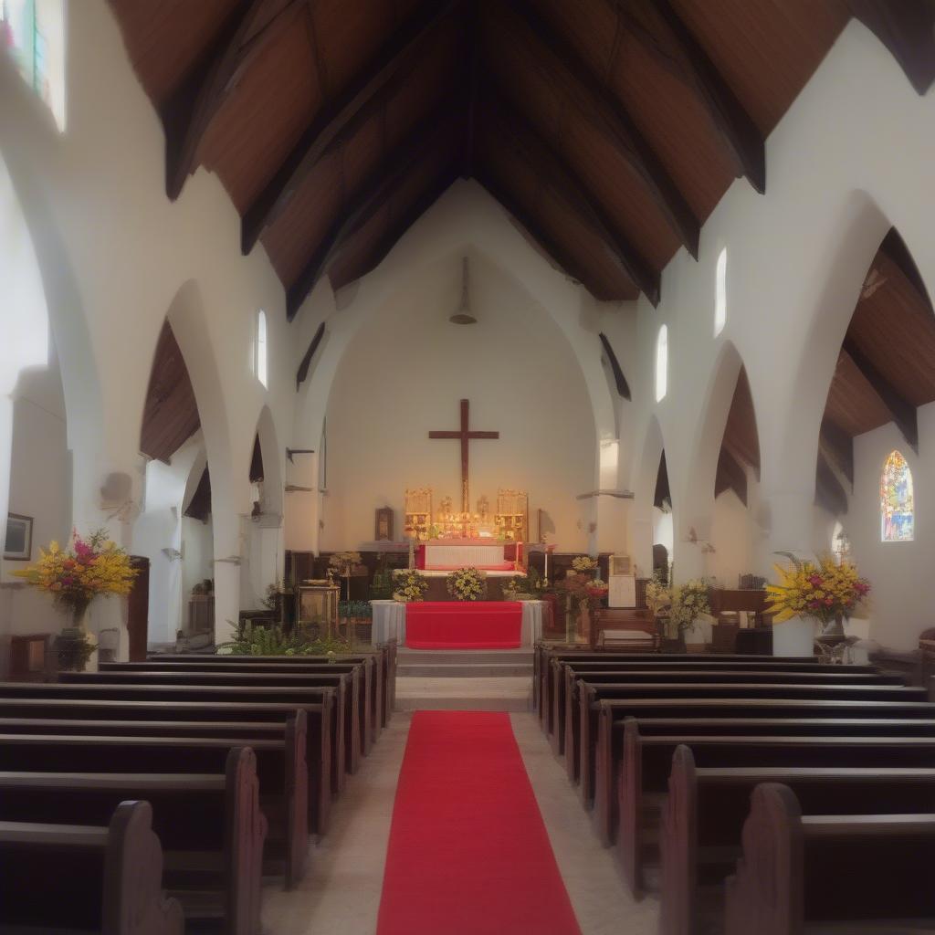 Solemn interior of Bac Trach old church