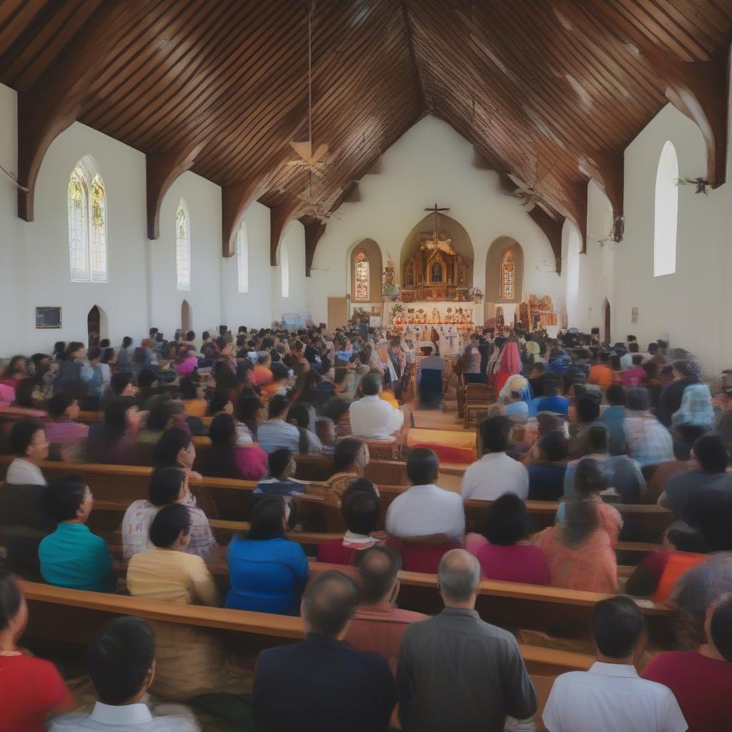Community activities at Bac Trach old church