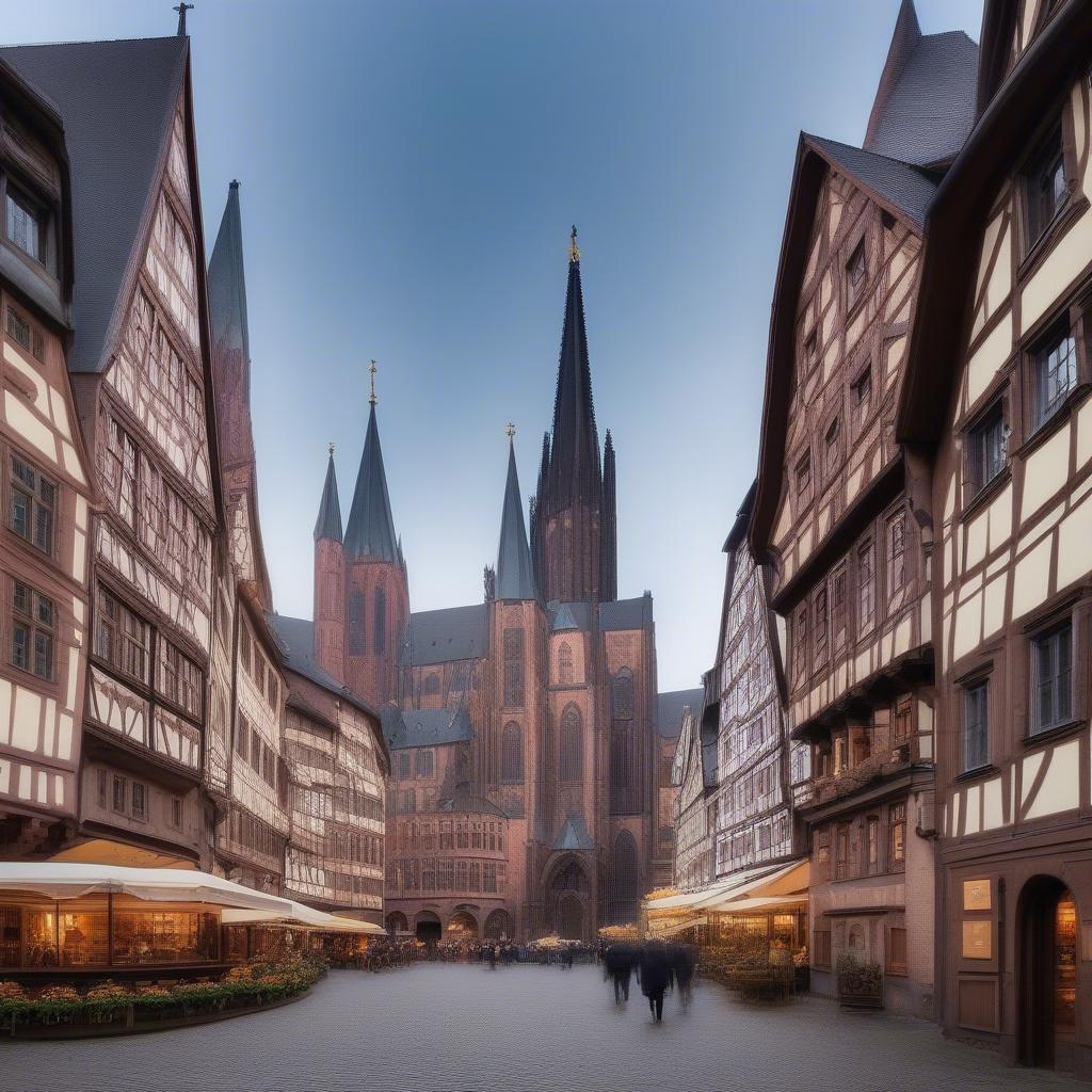 Nhà thờ Dom Romer Frankfurt và khu Romer