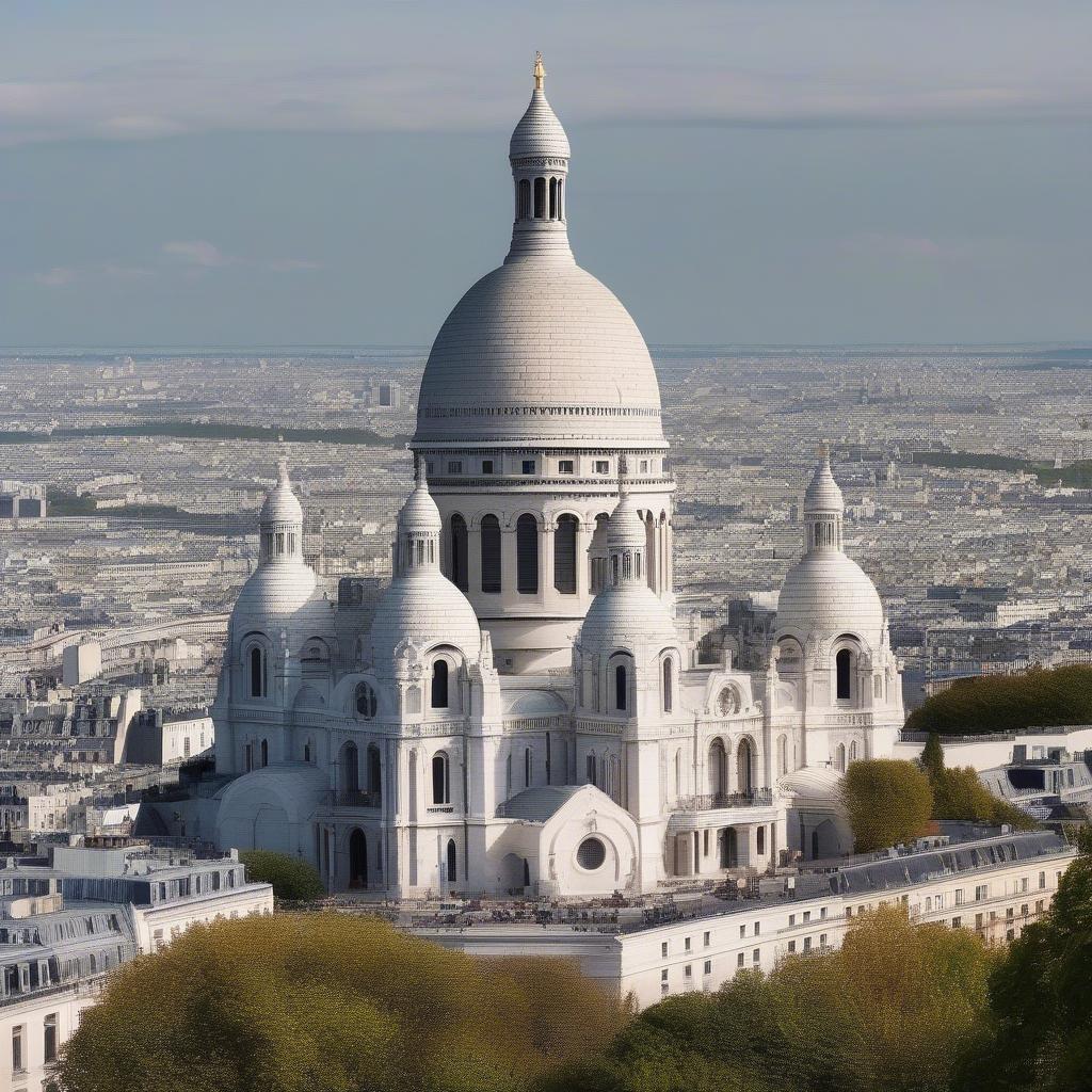 Nhà thờ Sacré-Coeur trên đỉnh đồi Montmartre