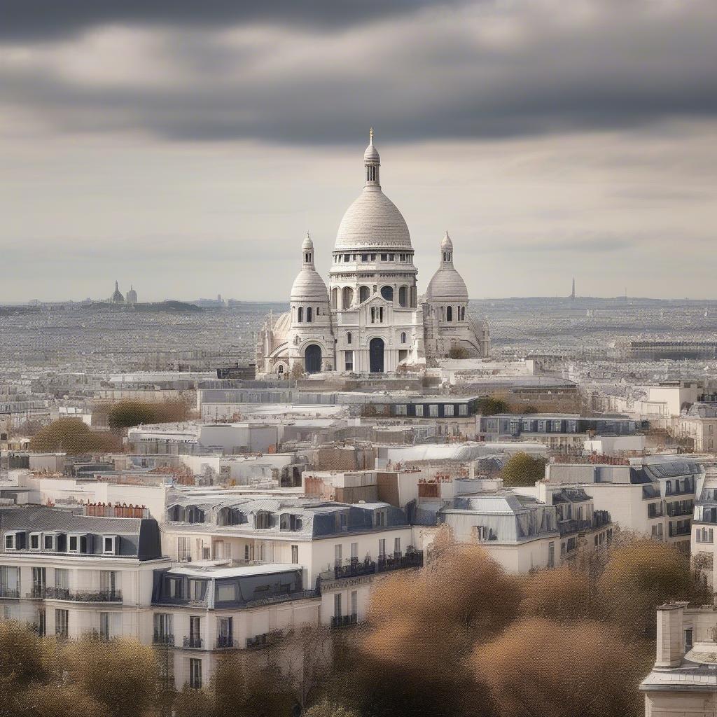 Nhà thờ Sacré-Cœur trắng muốt trên đỉnh đồi Montmartre