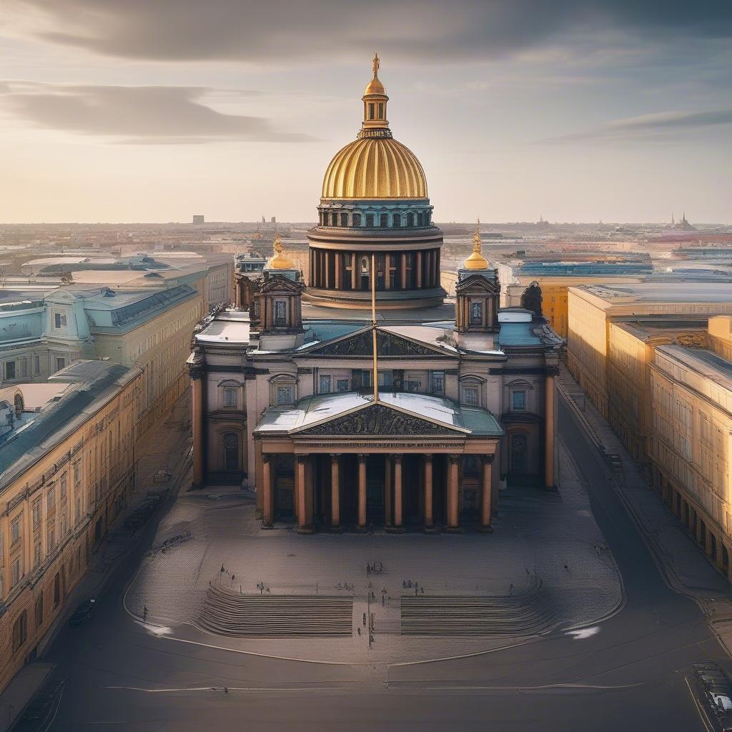 Kiến trúc ngoại thất nhà thờ Saint Petersburg