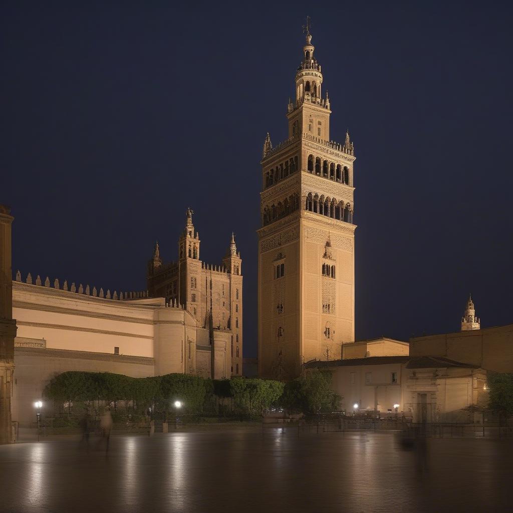 Nhà thờ Seville: Giralda về đêm