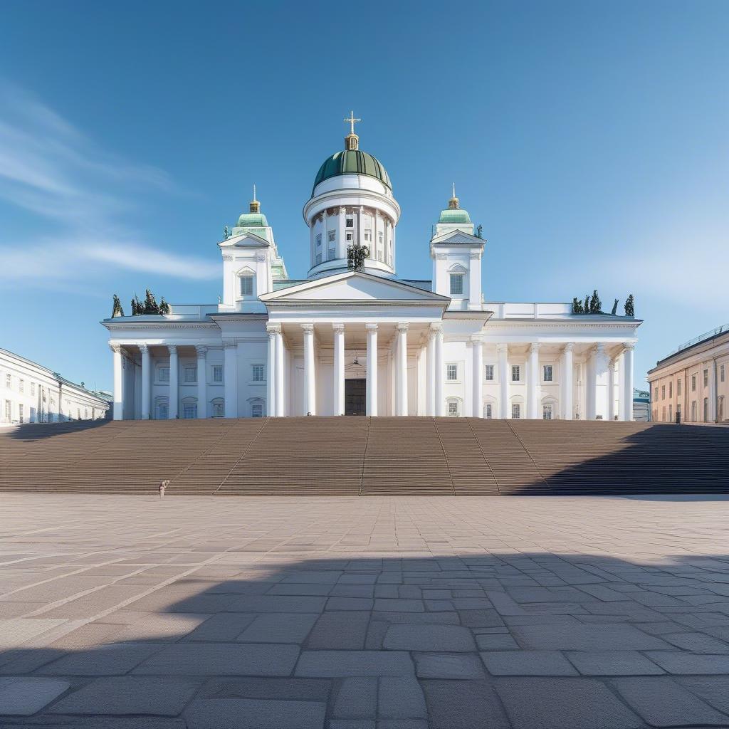 Nhà thờ trung tâm Helsinki toàn cảnh