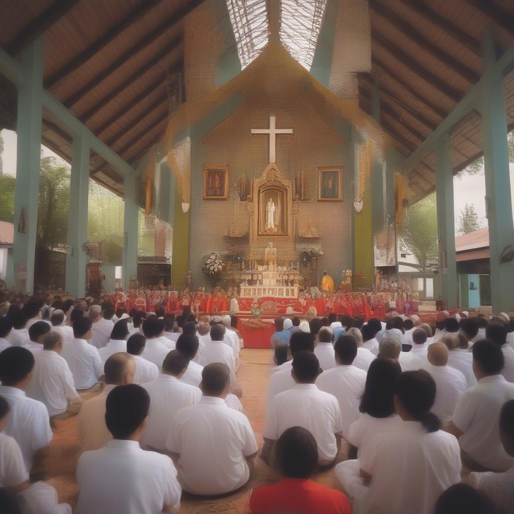 Sinh hoạt tâm linh tại nhà thờ Rạch Sâu