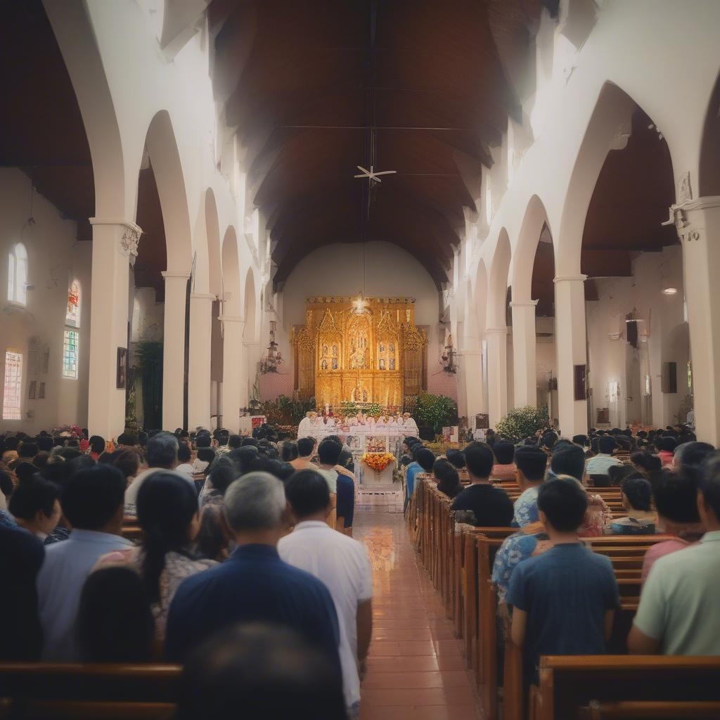 Tham dự lễ nhà thờ Chí Hòa