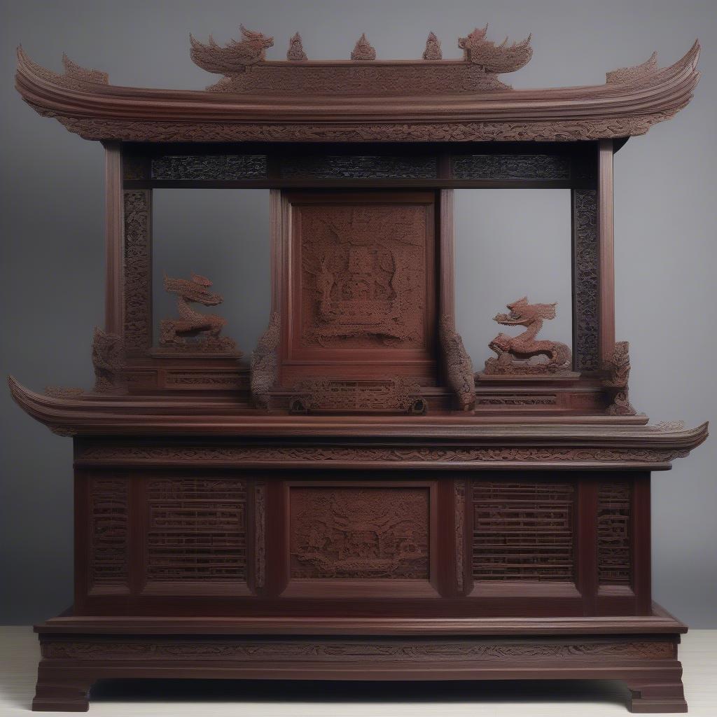 Tủ thờ Huế chạm khắc tinh xảo