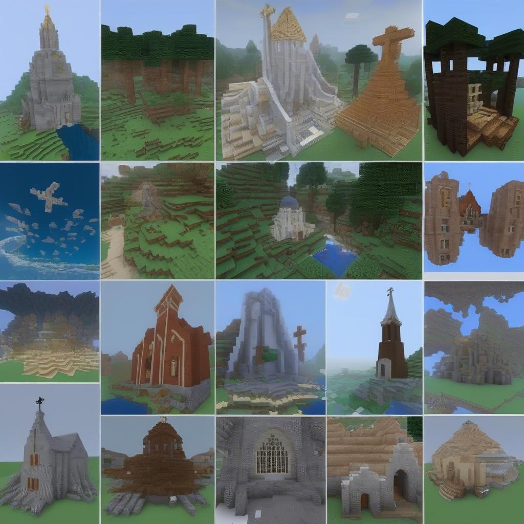 Ý tưởng sáng tạo nhà thờ Minecraft